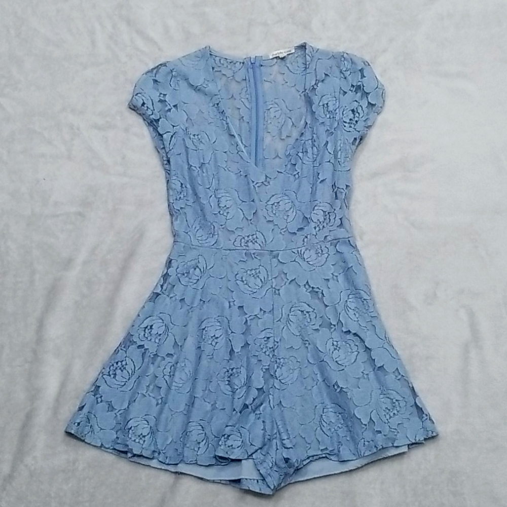 Charlotte Russe Lacy Blue Romper